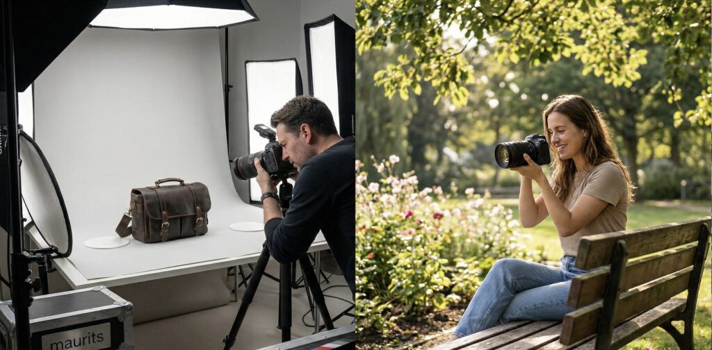 Fotografia de catalogo vs fotografia lyfestyle